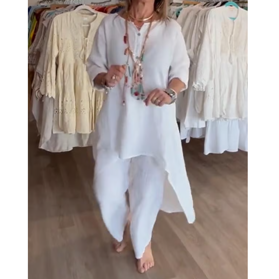 Conjunto Mujer Loungewear Túnica Oversize y Pantalón Cómodo