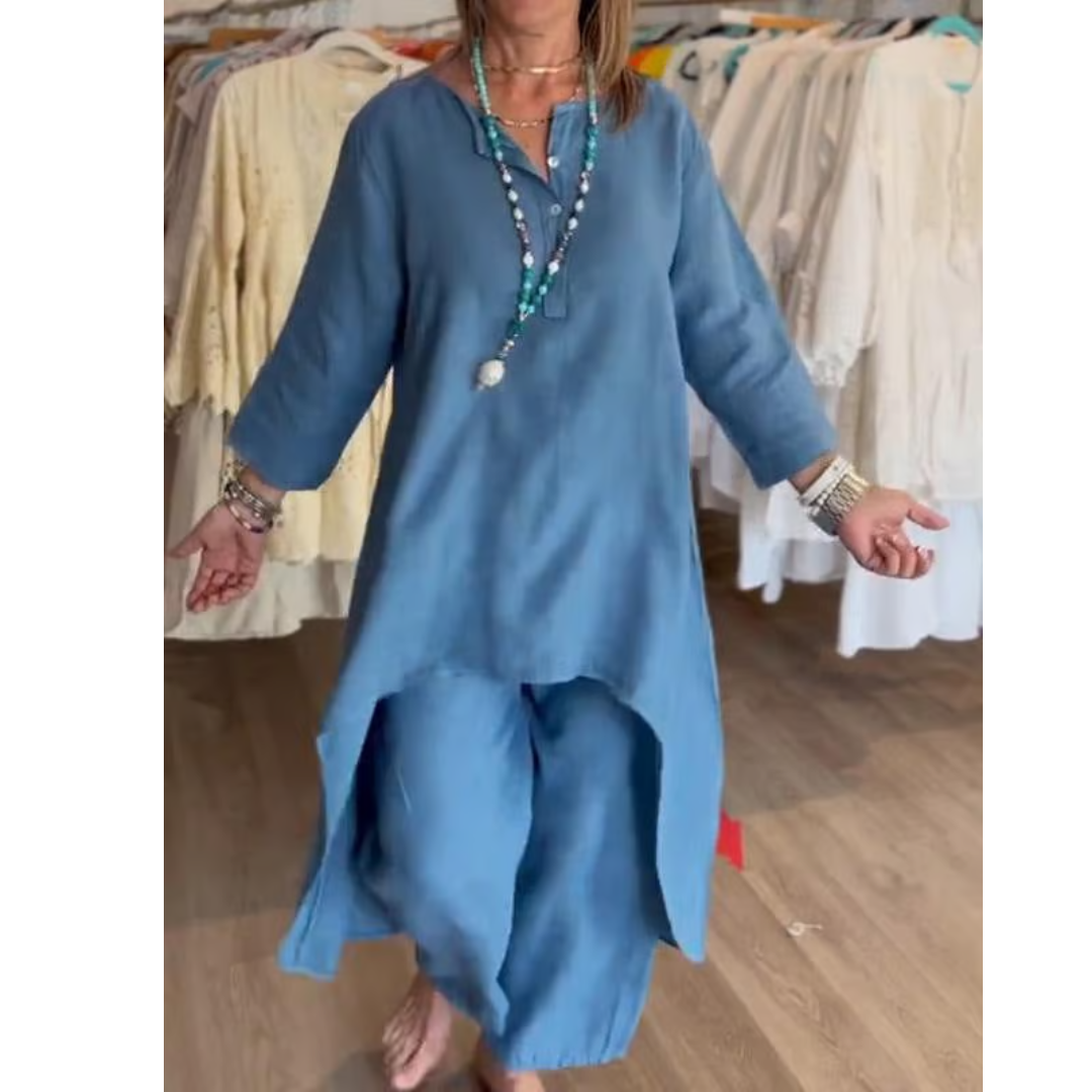 Conjunto Mujer Loungewear Túnica Oversize y Pantalón Cómodo
