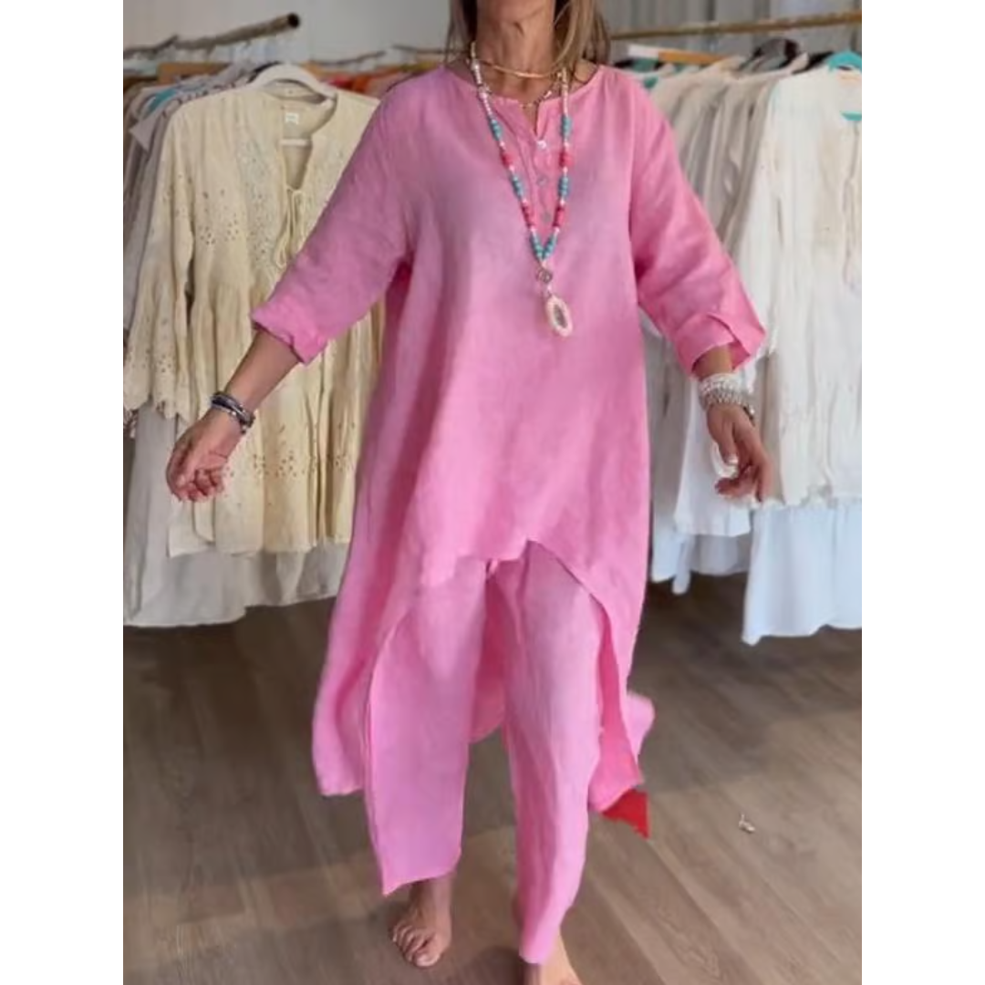 Conjunto Mujer Loungewear Túnica Oversize y Pantalón Cómodo