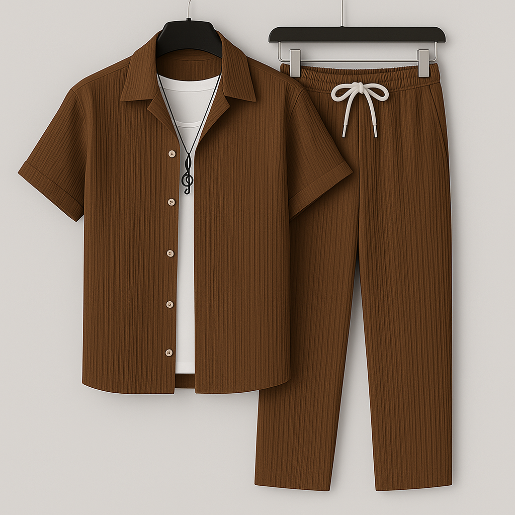 Set Hombre de Lino Ligero y Transpirable Corte Holgado