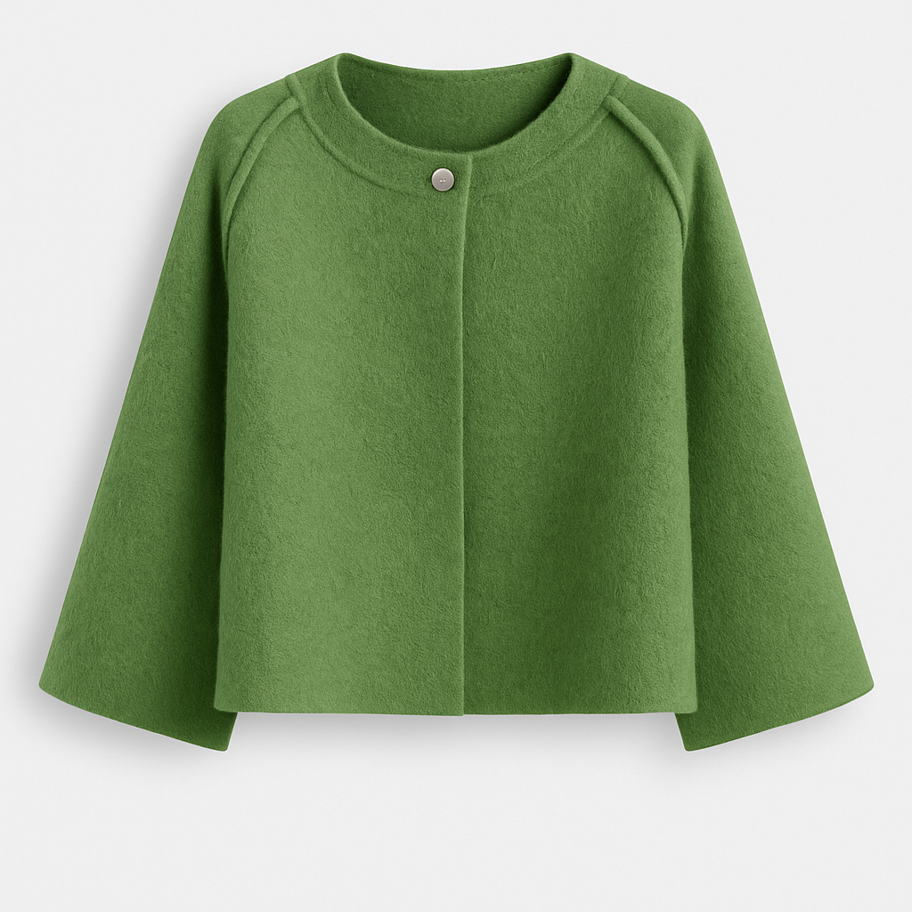 Chaqueta Mujer Corte Recto Cuello Redondo Clásico