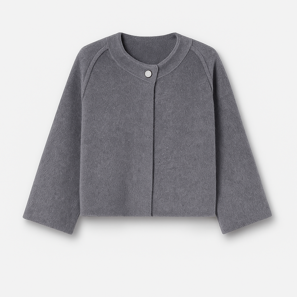 Chaqueta Mujer Corte Recto Cuello Redondo Clásico