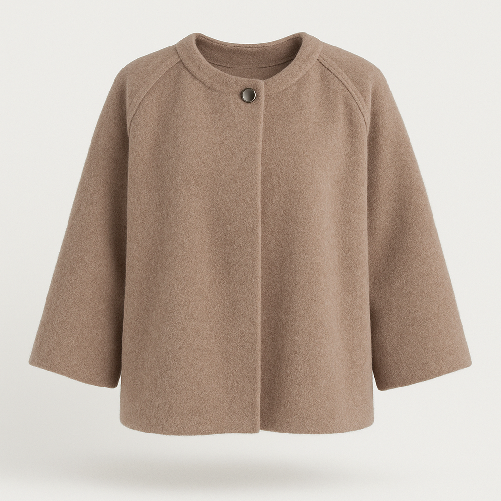 Chaqueta Mujer Corte Recto Cuello Redondo Clásico