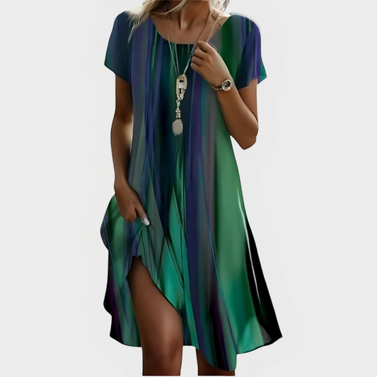 Vestido Mujer Fluido Escote en V Manga Ligera Suelto - Mavetta