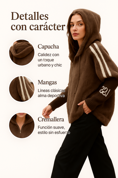 Chaqueta casual Mujer con capucha y cremallera