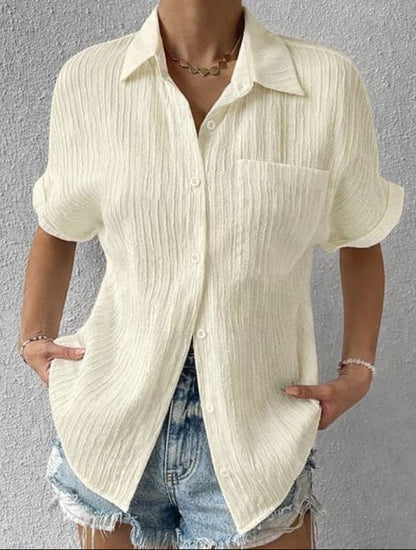 Blusa Mujer Casual Suelta con Botones