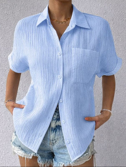 Blusa Mujer Casual Suelta con Botones