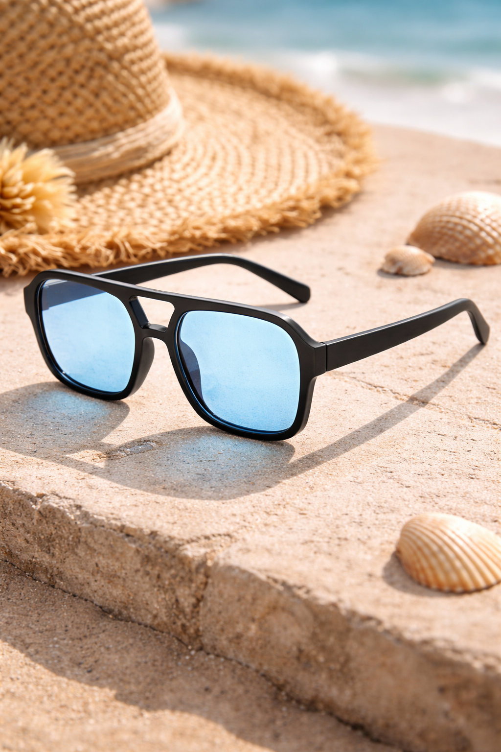 Gafas de Sol Unisex Montura Plástico Ligera Rectangular Protección UV