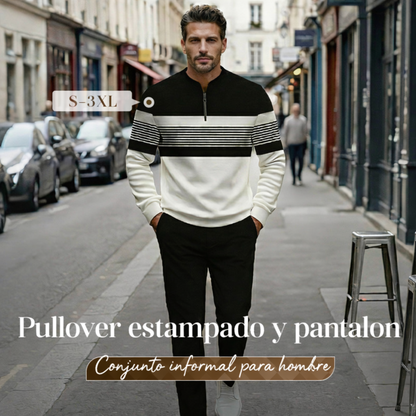 Conjunto Hombre Jersey Estampado y Pantalón Valerina Milano