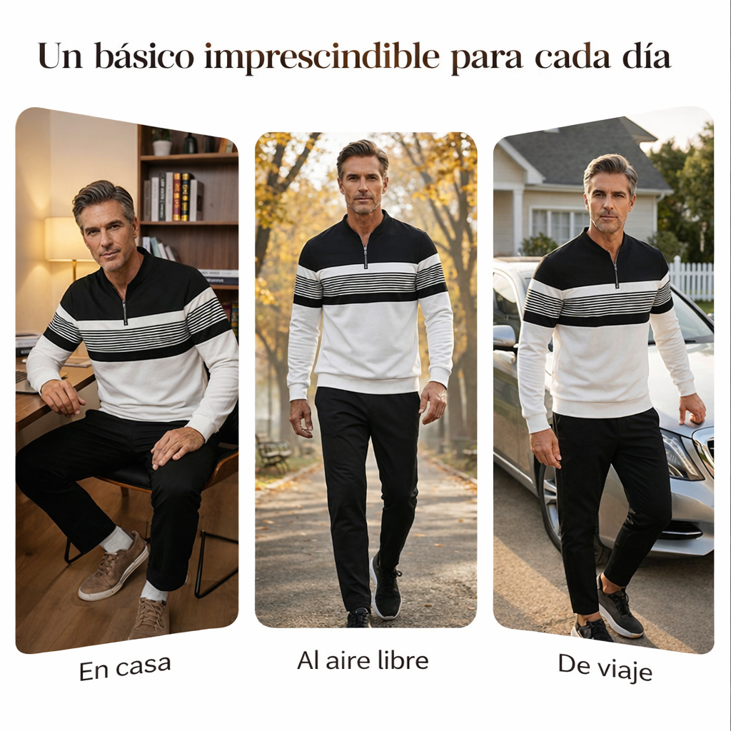 Conjunto Hombre Jersey Estampado y Pantalón Valerina Milano