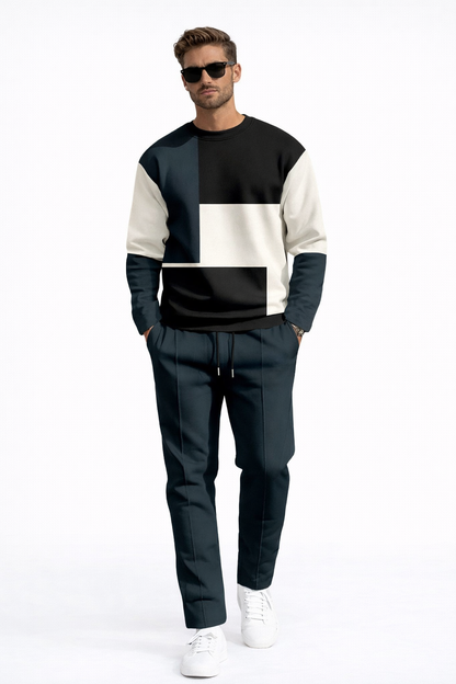 Conjunto Deportivo Hombre Estampado Geométrico Ajuste Chic - Mavetta