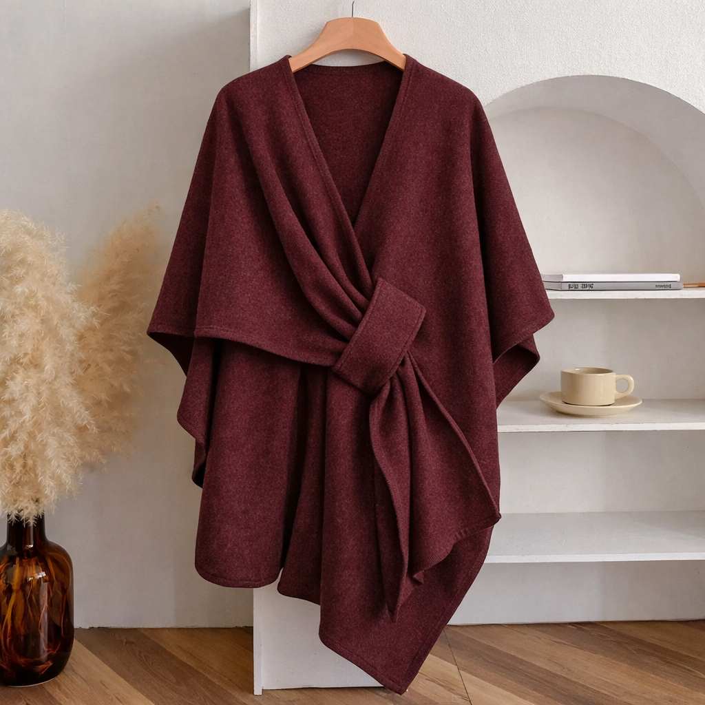 Poncho Bufanda Mujer de Punto Elegante Suave
