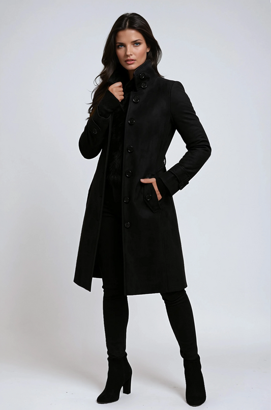 Abrigo Trench Mujer Invierno Cuello Alto - Mavetta