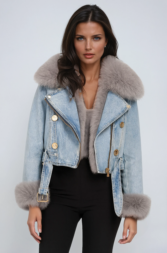 Chaqueta Mujer Vaquera Invierno Cuello Peluche - Mavetta