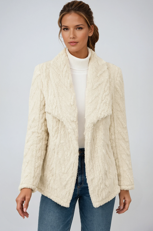 Abrigo Mujer de Peluche Tacto Suave Diseño Abierto - Mavetta