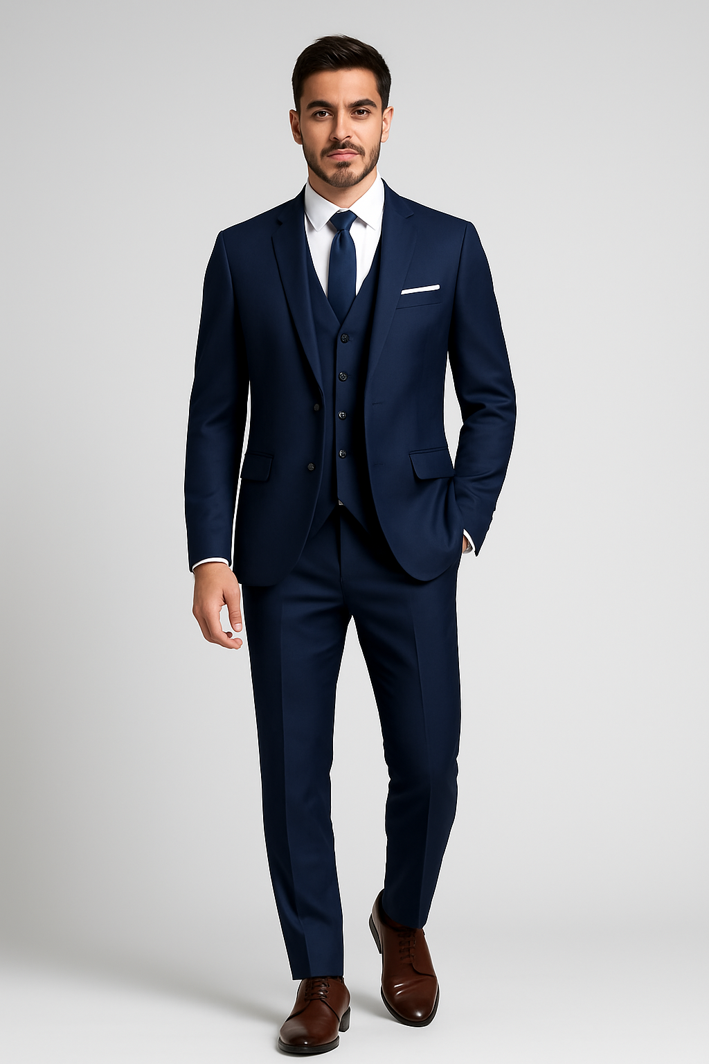 Traje hombre tres piezas corte slim formal ceremonia