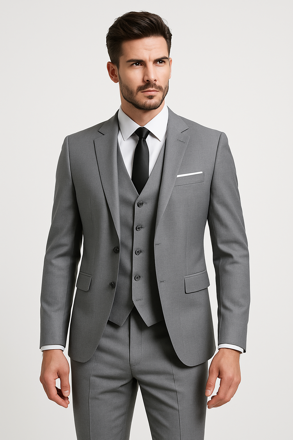Traje Hombre Tres Piezas Clásico Ajuste Elegante