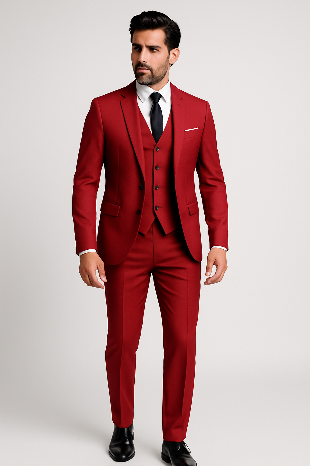 Traje Hombre Tres Piezas Clásico Ajuste Elegante