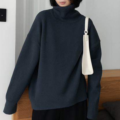 Jersey Mujer Cuello Alto Ajuste Elegante