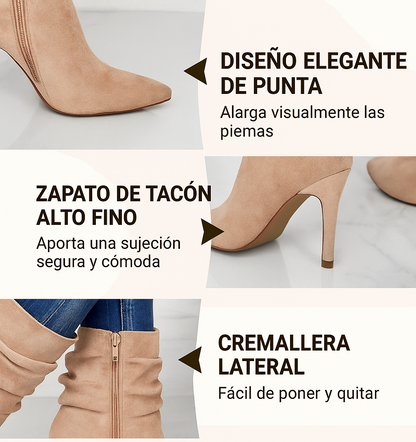 Botines Mujer Tacón Fino Punta Afunilada