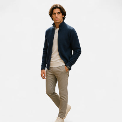 Suéter Hombre Lana Merino Cuello Alto Cremallera