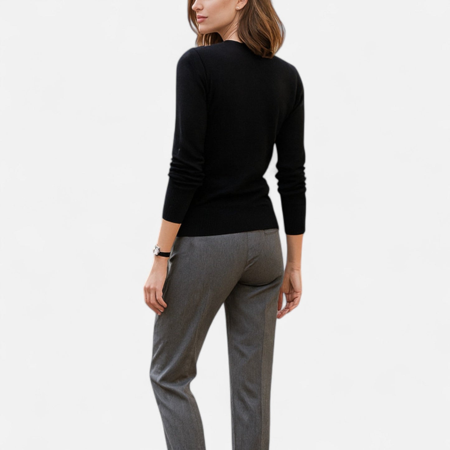 Jersey Mujer Lana Merino Cuello Redondo Ajuste Slim