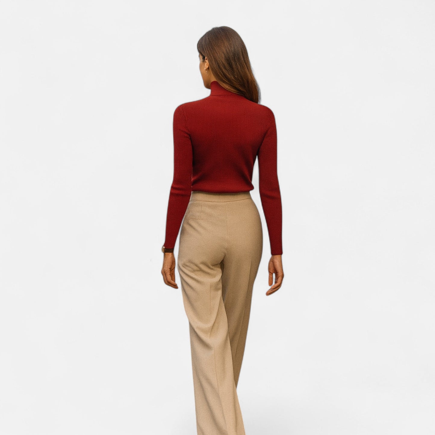 Jersey Mujer de Cachemira Cuello Alto Elegante