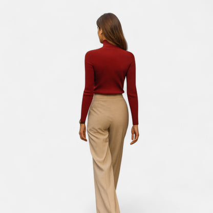 Jersey Mujer de Cachemira Cuello Alto Elegante