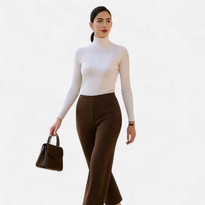 Jersey Mujer de Cachemira Cuello Alto Elegante