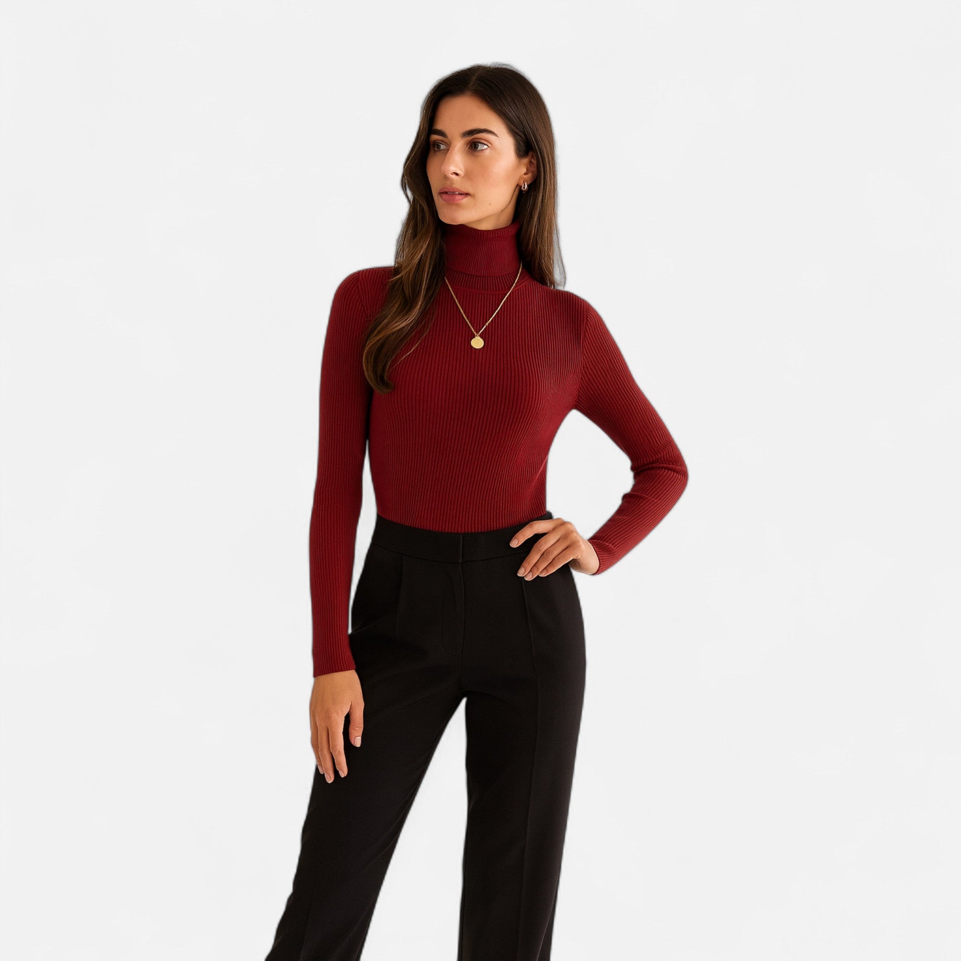 Jersey Mujer de Cachemira Cuello Alto Elegante - Mavetta