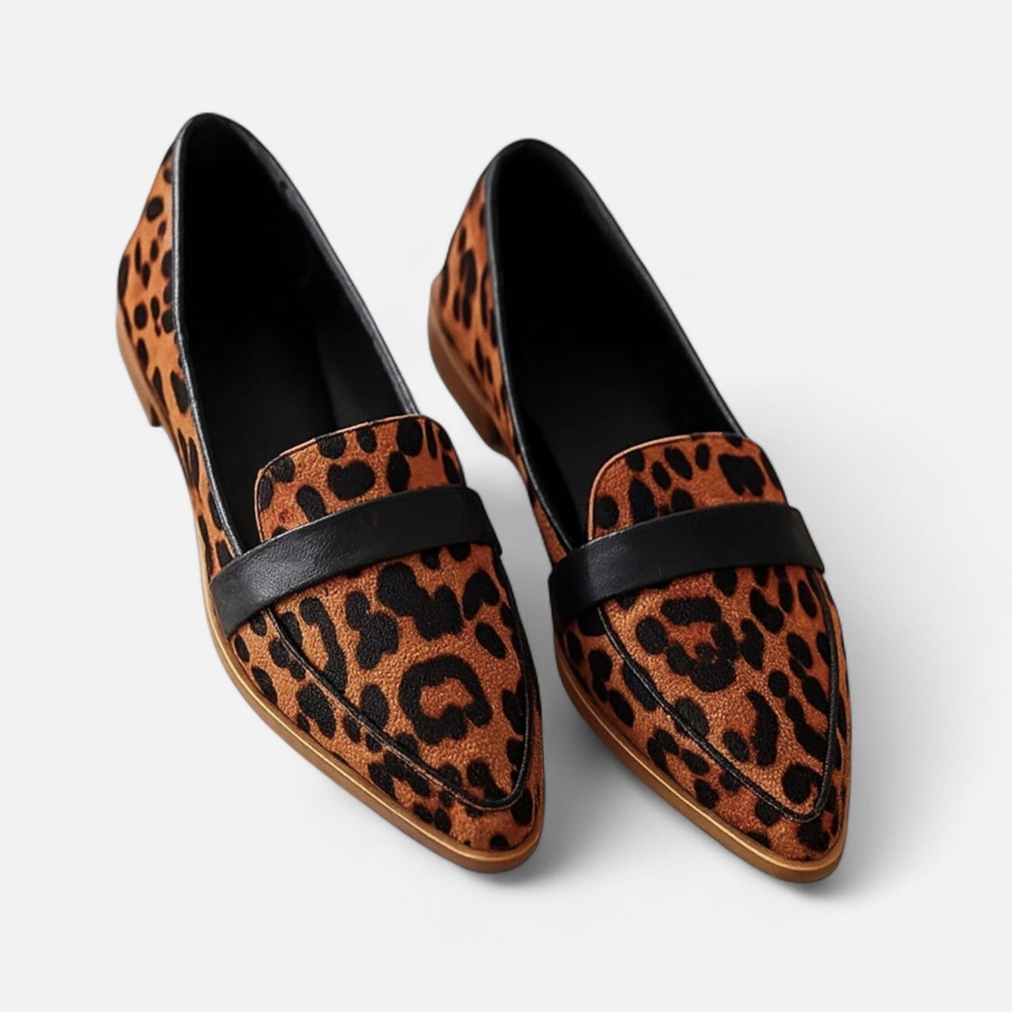 Mocasines Mujer Gamuza Sintética Punta Fina Estilo Retro