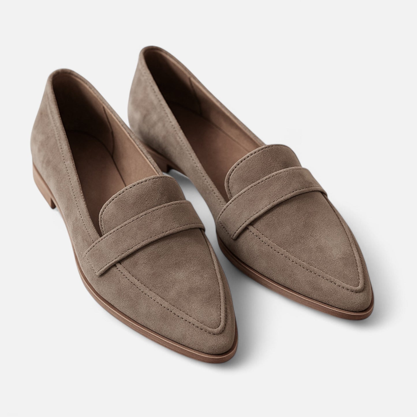 Mocasines Mujer Gamuza Sintética Punta Fina Estilo Retro