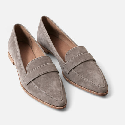 Mocasines Mujer Gamuza Sintética Punta Fina Estilo Retro