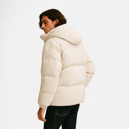 Chaqueta Acolchada Hombre con Capucha Desmontable Invierno