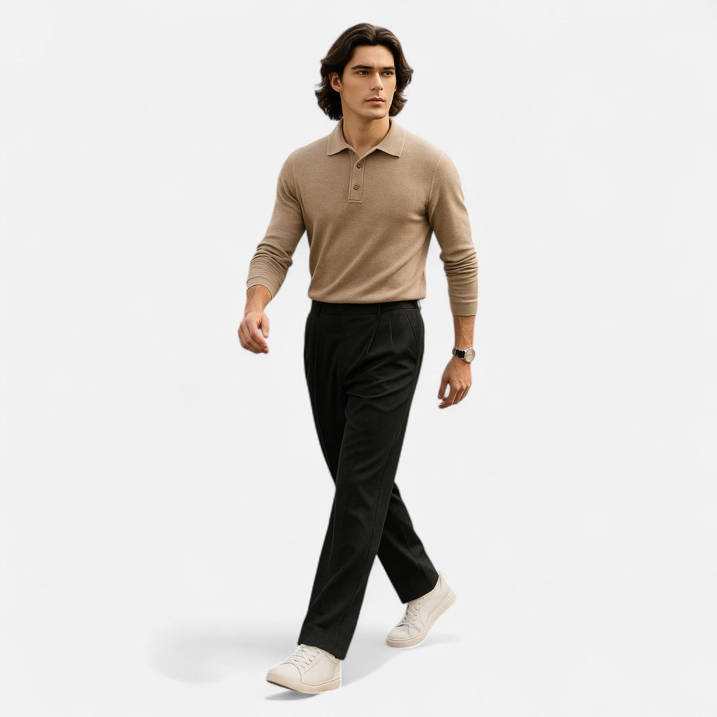 Pantalón Hombre Estilo Sartorial Corte Recto Ajustado