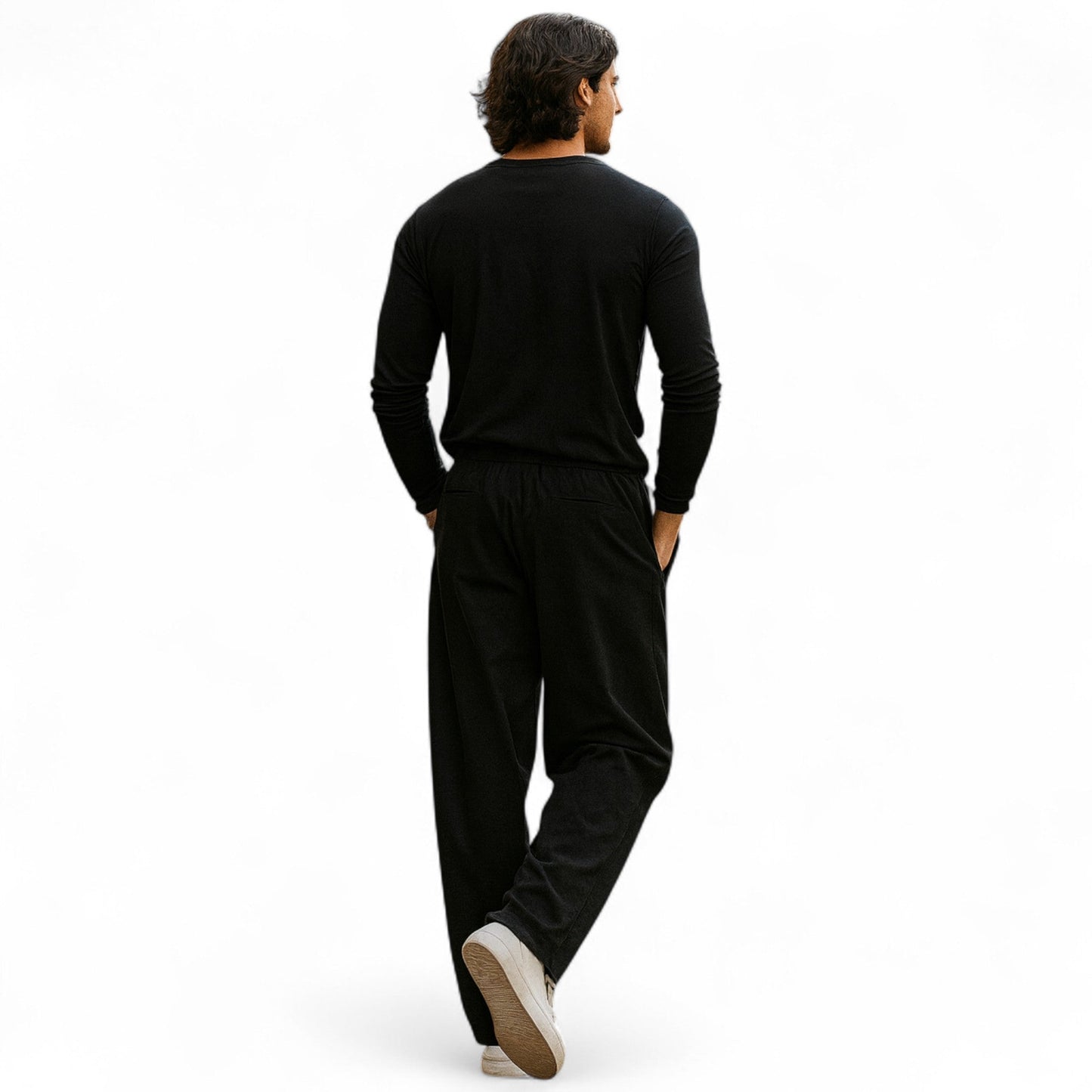 Camisa Henley Hombre Algodón Manga Larga Estilo Riviera