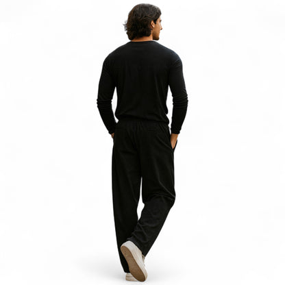 Camisa Henley Hombre Algodón Manga Larga Estilo Riviera