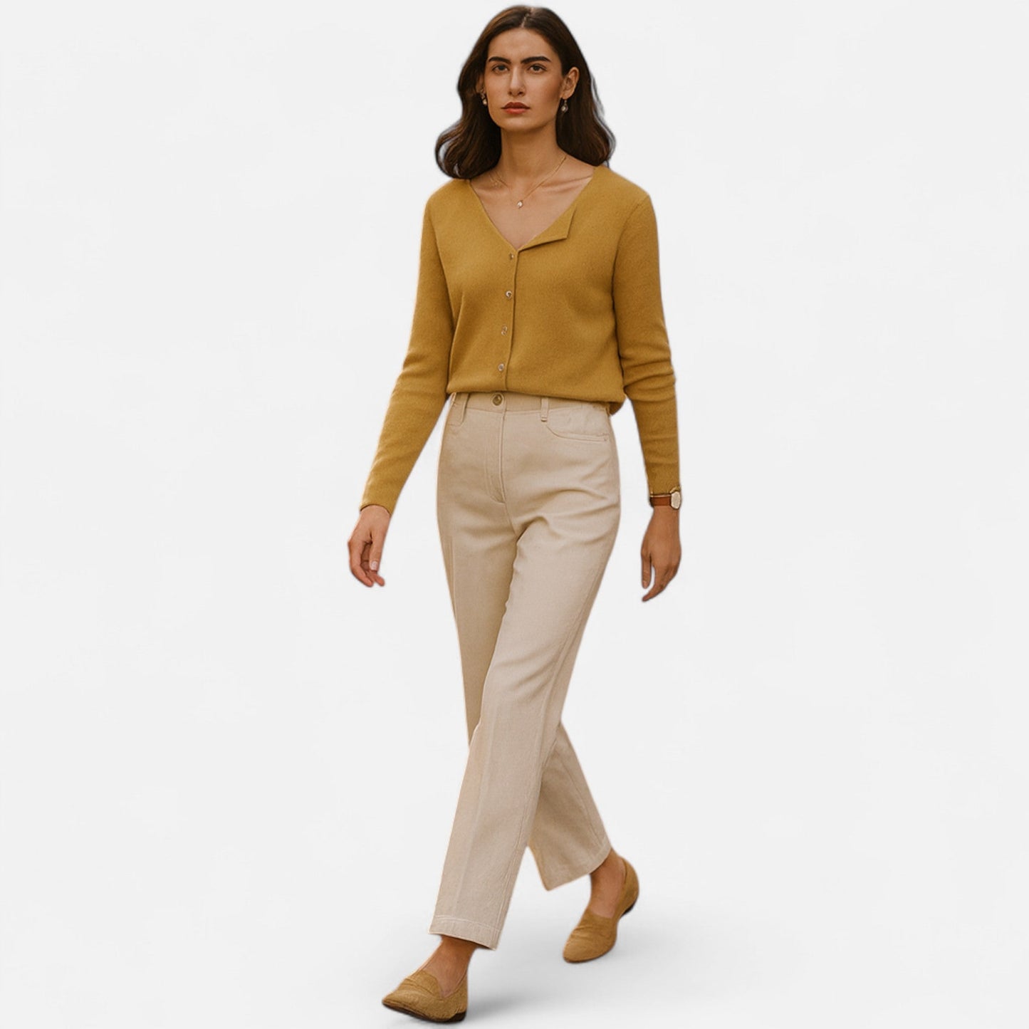Suéter Mujer de Punto con Botones Detalle Elegante