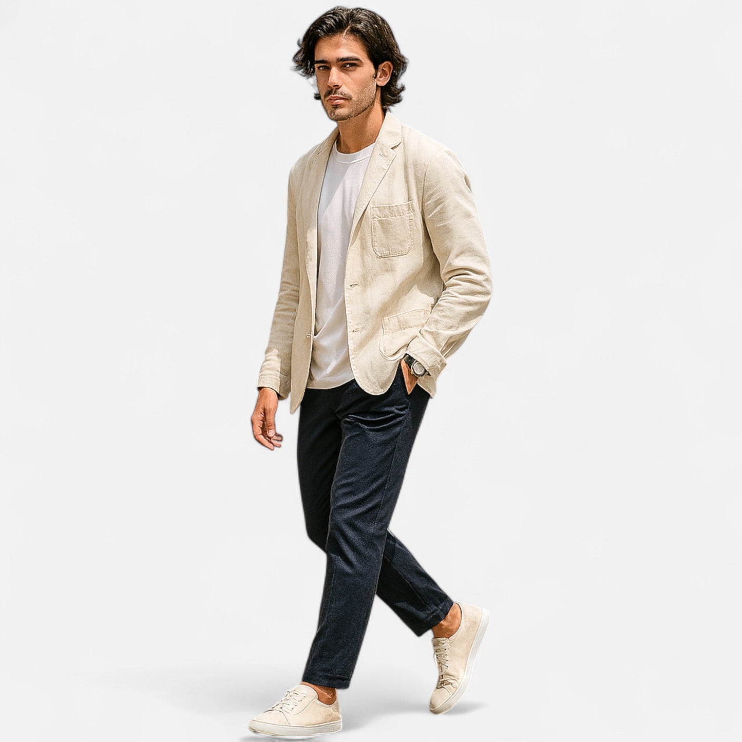 Blazer Hombre Casual Lino Corte Clásico