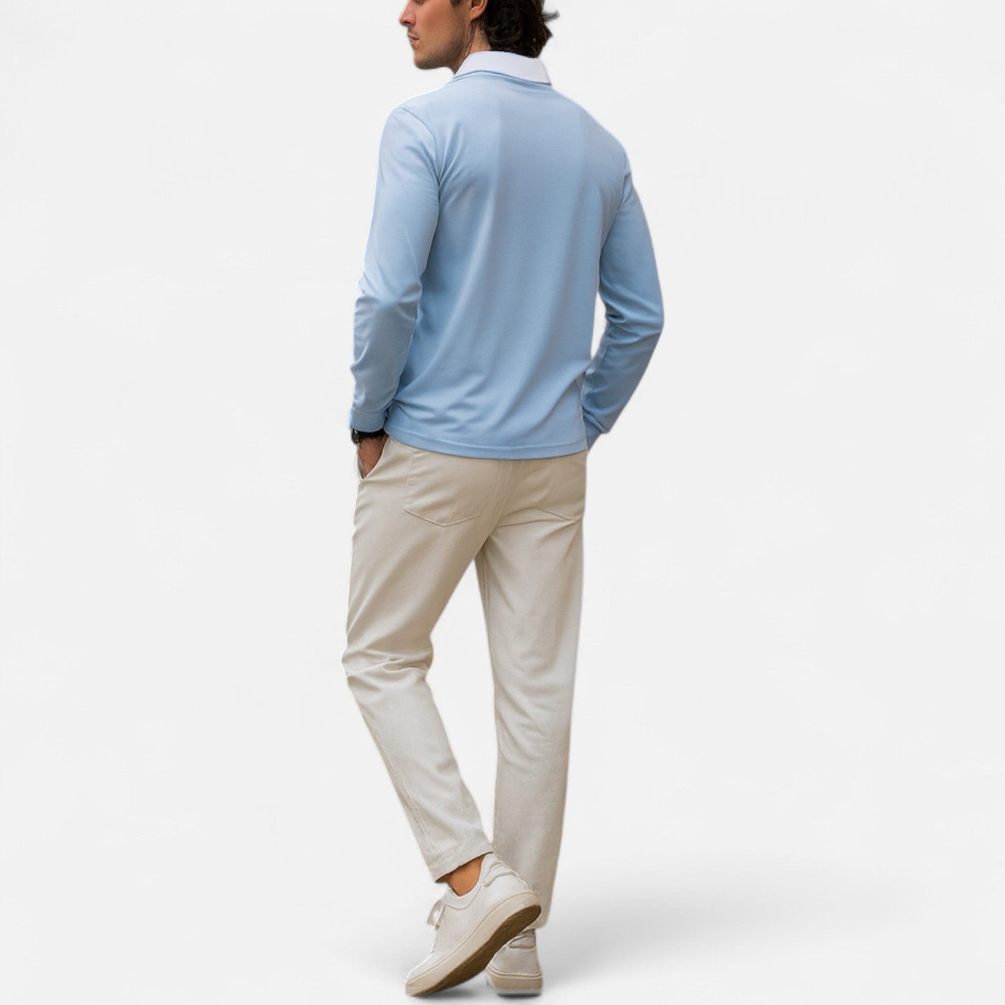 Polo Hombre Algodón Cuello Solapa Cremallera Casual