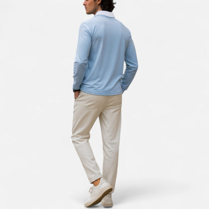 Polo Hombre Algodón Cuello Solapa Cremallera Casual