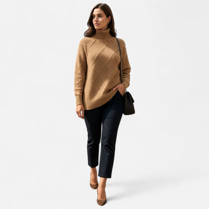 Suéter Mujer de Cachemira Cuello Alto Envolvente