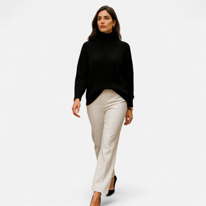 Suéter Mujer de Cachemira Cuello Alto Envolvente