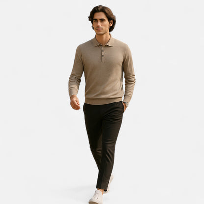 Camisa Polo Hombre Lana Merino Suave Corte Clásico