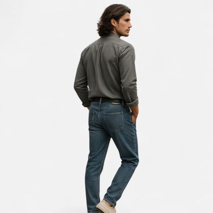 Camisa Hombre Denim Algodón Corte Clásico
