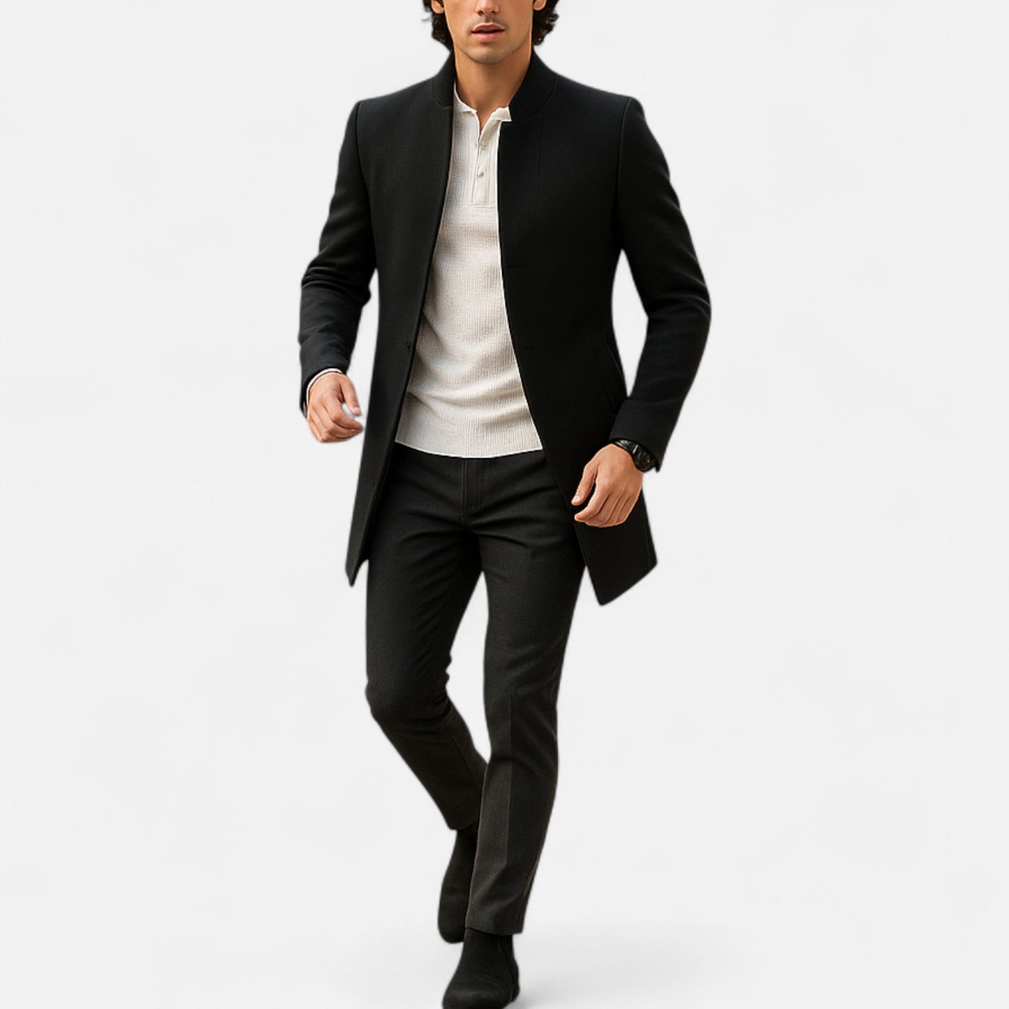 Abrigo Hombre de Lana Corte Clásico Elegante
