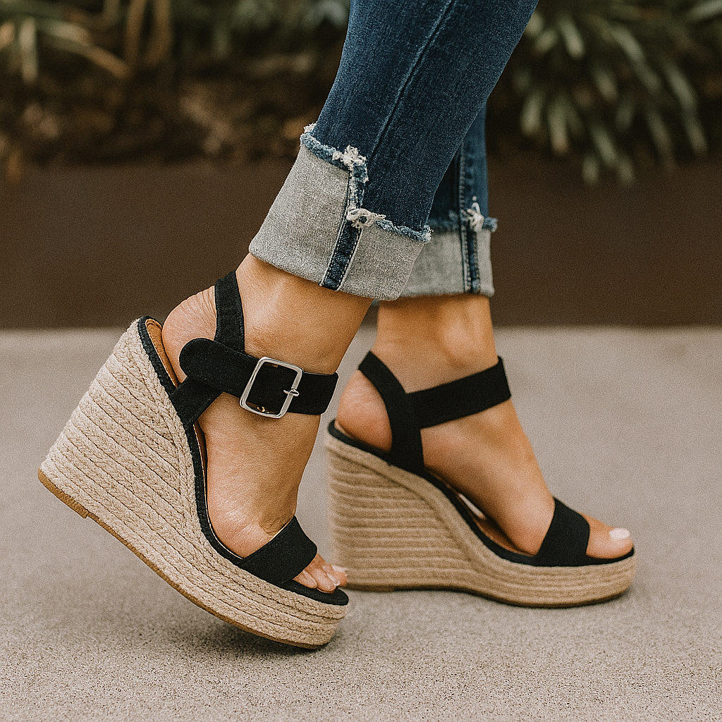 Sandalias Mujer de Cuña con Tiras Primavera