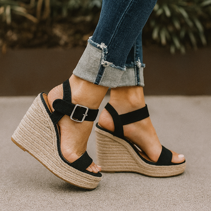 Sandalias Mujer de Cuña con Tiras Primavera