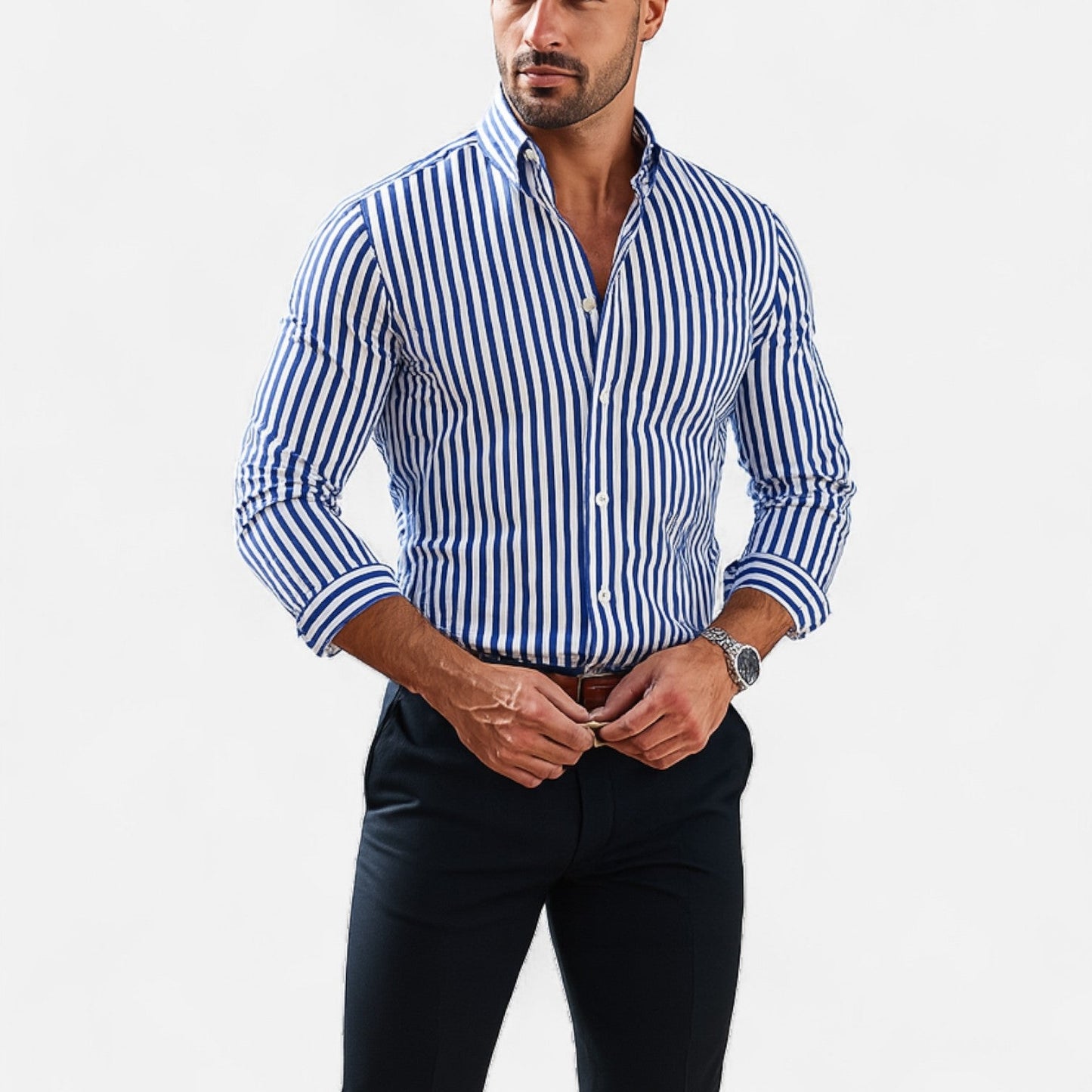 Camisa Hombre Algodón Diseño Clásico Ajuste Refinado