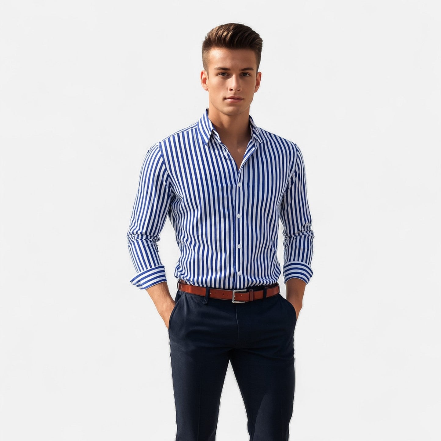 Camisa Hombre Algodón Diseño Clásico Ajuste Refinado
